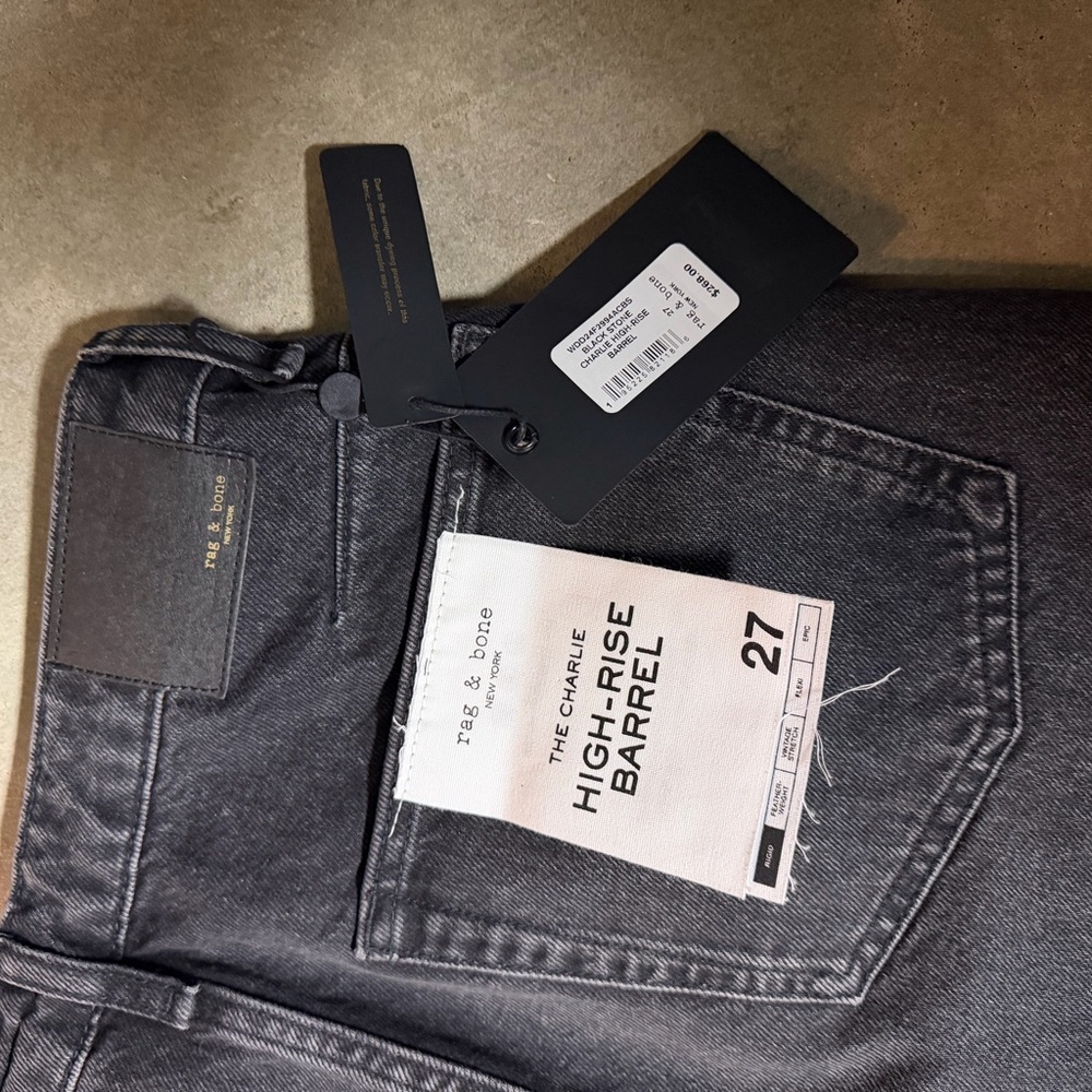 Rag & Bone Charcoal Denim Jeans - Picture 7 of 12